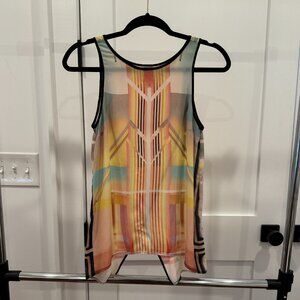 Clover Canyon Printed Sleeveless Split Back Top, XSmall